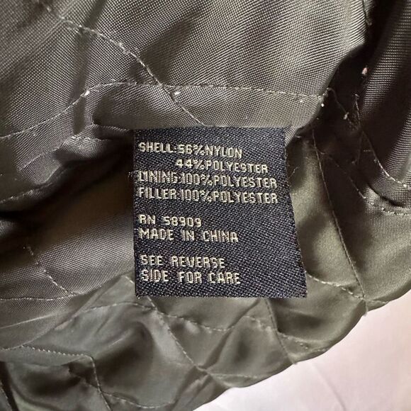 Richard Comstock Vertical Mens Nylon Quilted Bomber Jacket Coat Dark Green M - Picture 6 of 10